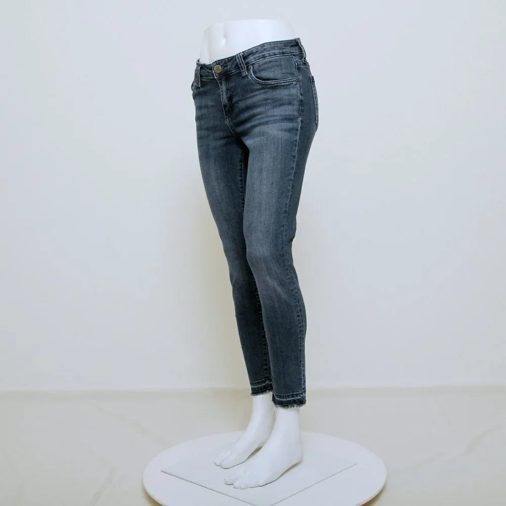 Kut from the Kloth Ankle Skinny High Rise Raw Frayed‎ Released Hem Jeans
